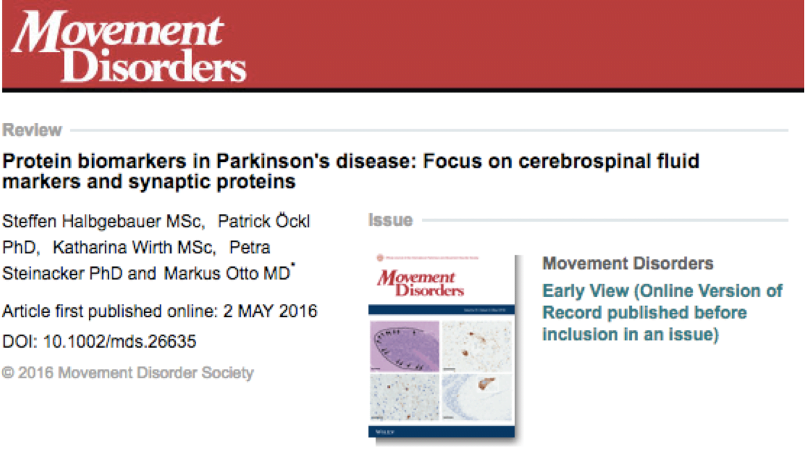 Protein Biomarkers In Parkinson's Disease: Focus On Cerebrospinal Fluid ...